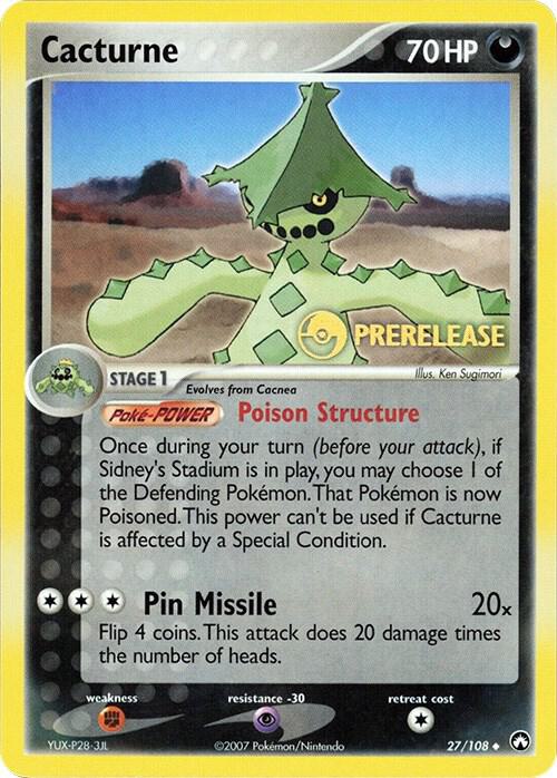 Cacturne - 27/108 (Prerelease) - Pokémon