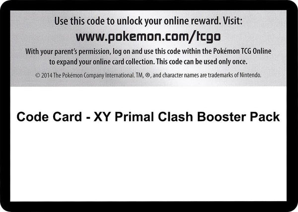 Code Card - Primal Clash Booster Pack - Pokémon