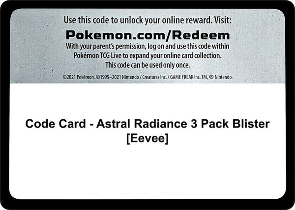 Code Card - Astral Radiance 3 Pack Blister [Eevee] - Pokémon