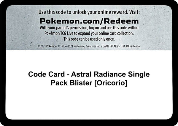 Code Card - SWSH10: Astral Radiance Single Pack Blister [Oricorio] - Pokémon