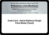 Code Card - Astral Radiance Single Pack Blister [Toxel] - Pokémon