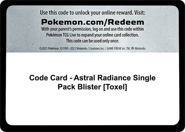 Code Card - Astral Radiance Single Pack Blister [Toxel] - Pokémon
