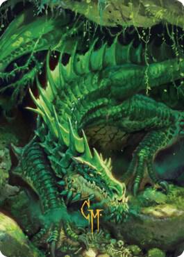 Adult Green Dragon Art Card (Gold-Stamped Signature) - Magic: The Gathering