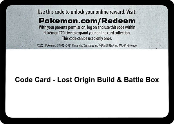 Code Card - Lost Origin Build & Battle Box - Pokémon