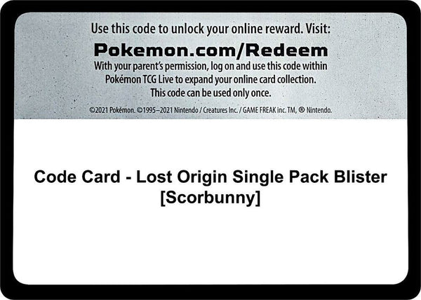Code Card - Lost Origin Single Pack Blister [Scorbunny] - Pokémon