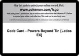 Code Card - Powers Beyond Tin [Latios EX] - Pokémon