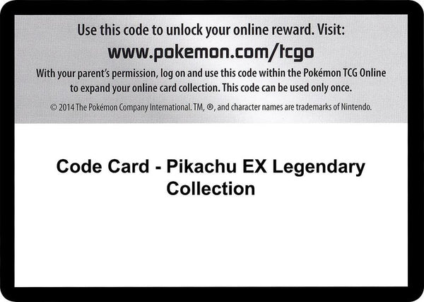 Code Card - Pikachu EX Legendary Collection - Pokémon