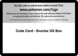 Code Card - Snorlax GX Box - Pokémon