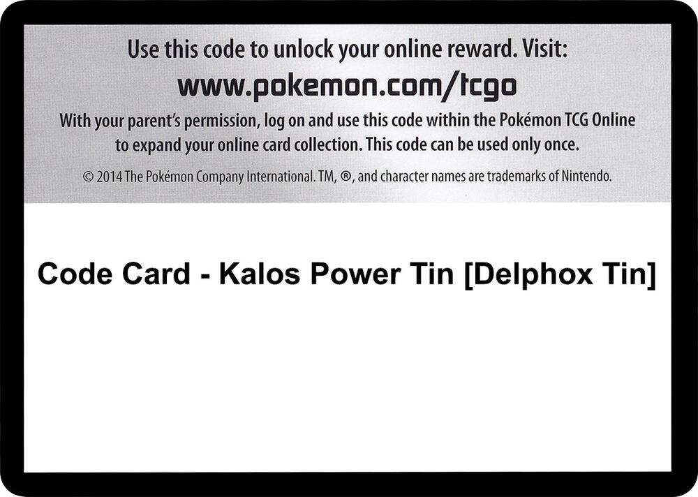 Code Card - Kalos Power Tin [Delphox Tin]