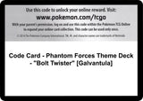 Code Card - Phantom Forces Theme Deck - "Bolt Twister" [Galvantula] - Pokémon
