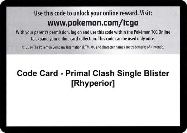Code Card - Primal Clash Single Blister [Rhyperior] - Pokémon