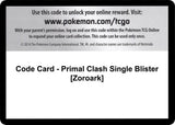 Code Card - Primal Clash Single Blister [Zoroark] - Pokémon