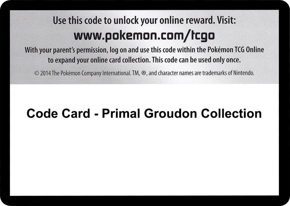 Code Card - Primal Groudon Collection