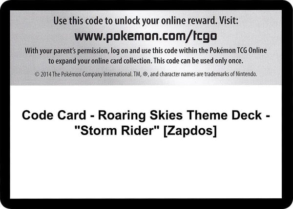 Code Card - Roaring Skies Theme Deck - "Storm Rider" [Zapdos] - Pokémon