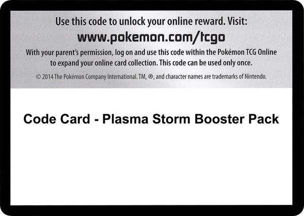 Code Card - Plasma Storm Booster Pack - Pokémon
