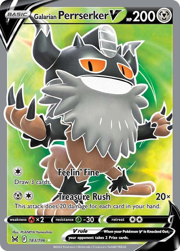 Galarian Perrserker V (Full Art) (SWSH11 183/196) - Pokémon