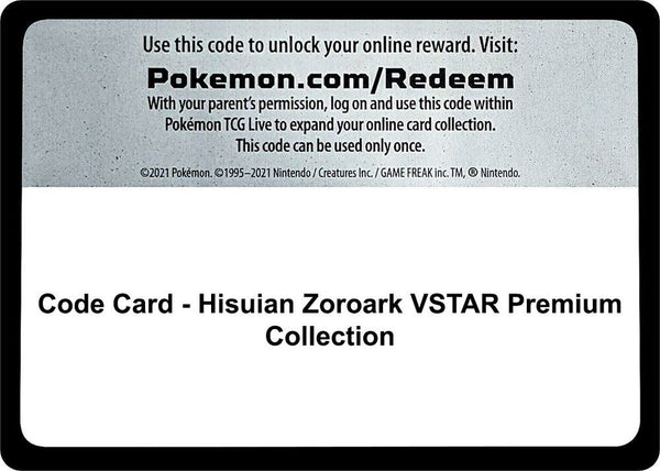 Code Card - Hisuian Zoroark VSTAR Premium Collection - Pokémon