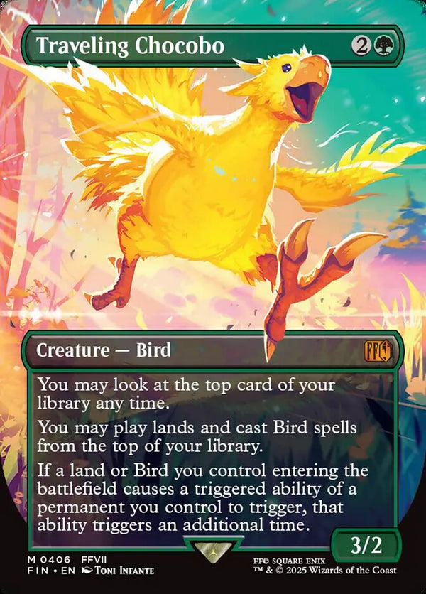 Traveling Chocobo (Borderless) - Magic: The Gathering