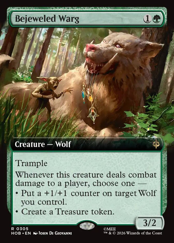 Bejeweled Warg (Extended Art) (HOB 305) - Magic: The Gathering