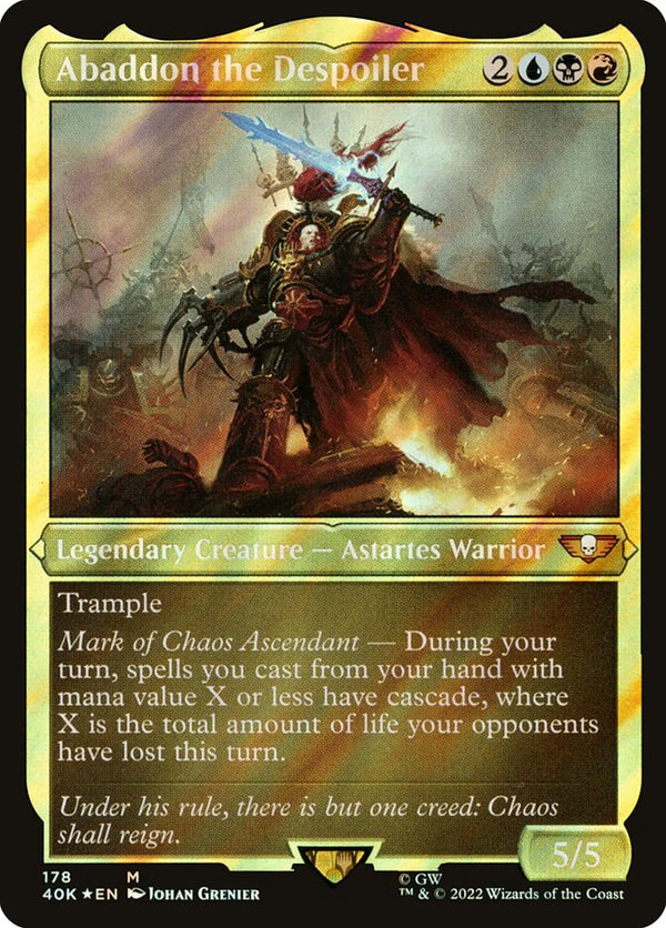 Abaddon the Despoiler (Display Commander) (Surge Foil) - Thick Stock - Magic: The Gathering