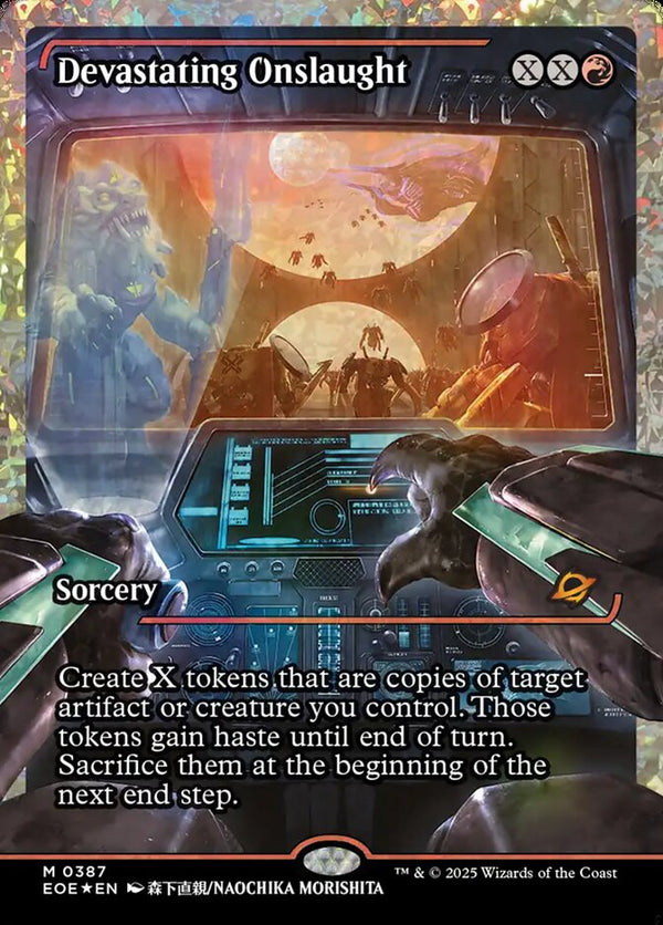 Devastating Onslaught (0387) (Showcase) (Fracture Foil) - Magic: The Gathering