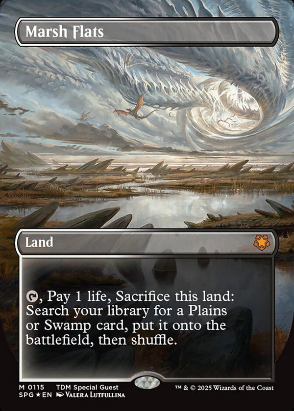 Marsh Flats (Borderless) (Dragonscale Foil) - Magic: The Gathering