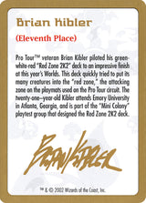 2002 Brian Kibler Biography Card - Magic: The Gathering