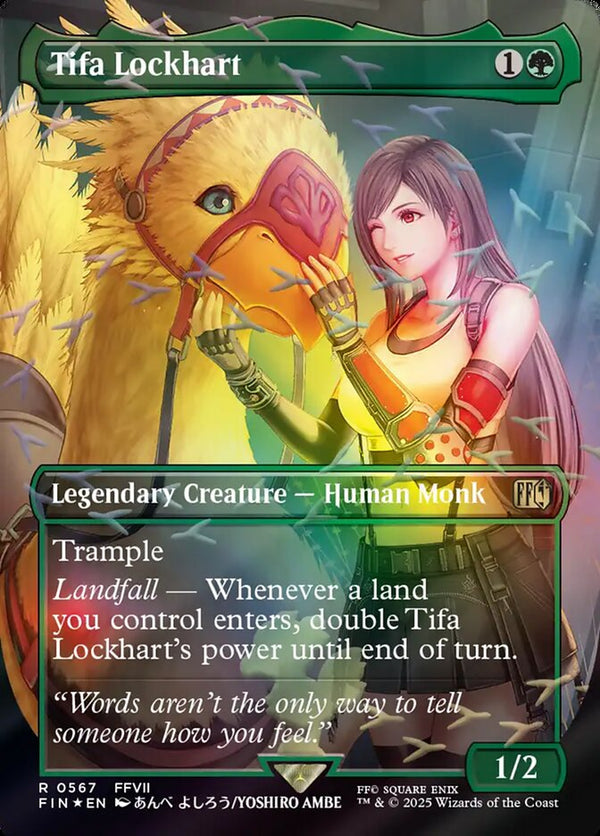 Tifa Lockhart (Borderless) (Chocobo Track Foil) - Magic: The Gathering