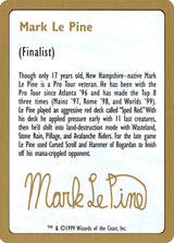 1999 Mark Le Pine Biography Card - Magic: The Gathering