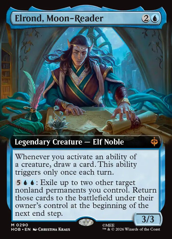 Elrond, Moon-Reader (Extended Art) (HOB 290) - Magic: The Gathering