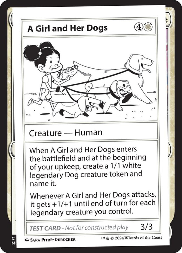 A Girl and Her Dogs - Magic: The Gathering