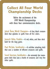 1997 World Championship Advertisement Card - Magic: The Gathering