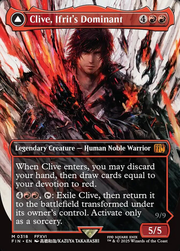 Clive, Ifrit's Dominant (0318) (Borderless) - Magic: The Gathering