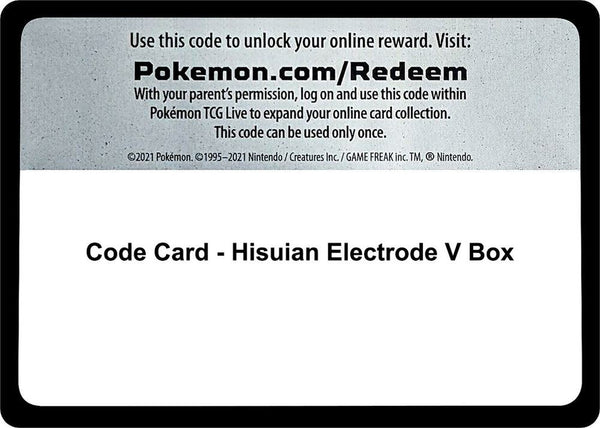 Code Card - Hisuian Electrode V Box - Pokémon
