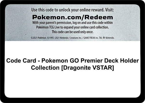 Code Card - Pokemon GO Premier Deck Holder Collection [Dragonite VSTAR] - Pokémon