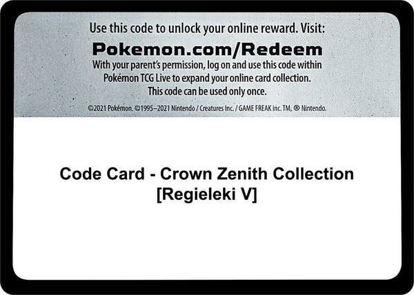 Code Card - Crown Zenith Collection [Regieleki V] - Pokémon