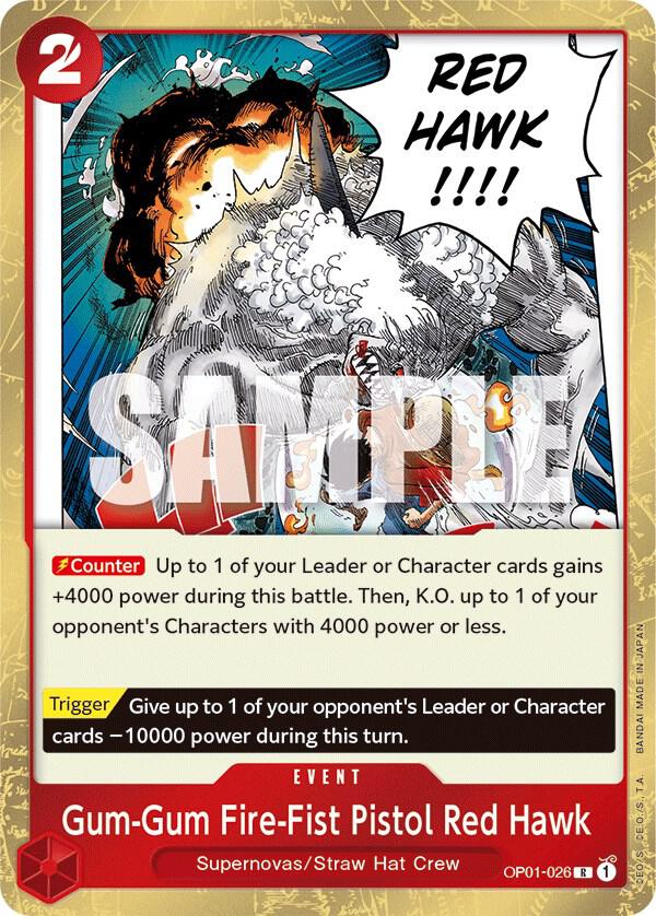 Gum-Gum Fire-Fist Pistol Red Hawk - One Piece Card Game