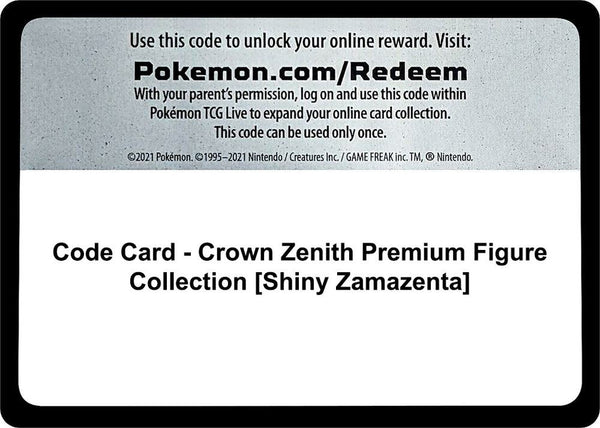 Code Card - Crown Zenith Premium Figure Collection [Shiny Zamazenta] - Pokémon