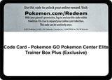 Code Card - Pokemon GO Pokemon Center Elite Trainer Box Plus (Exclusive) - Pokémon