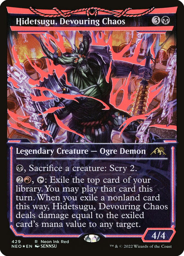 Hidetsugu, Devouring Chaos (Neon Red) - Magic: The Gathering