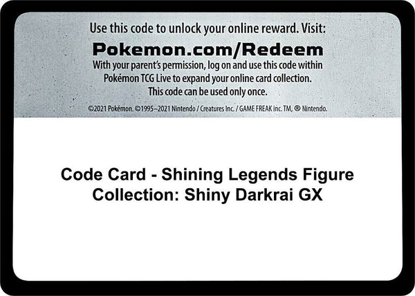 Code Card - Shining Legends Figure Collection: Shiny Darkrai GX - Pokémon