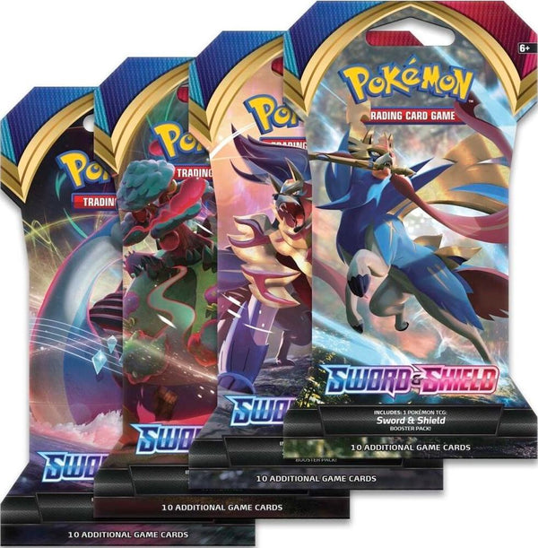 Sword And Shield Base Set Sleeved Booster Pack Art Bundle [Set of 4] - Pokémon