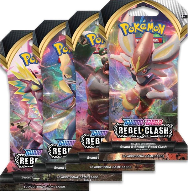 Rebel Clash Sleeved Booster Pack Art Bundle [Set of 4] - Pokémon