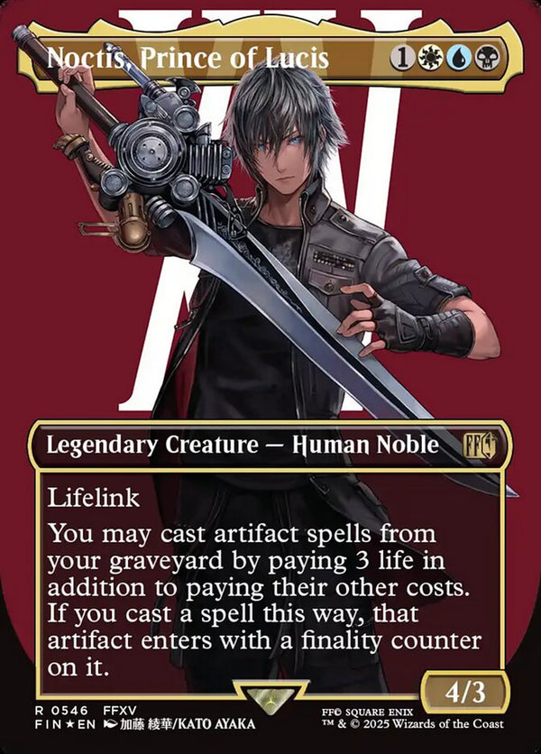Noctis, Prince of Lucis (Borderless) (Surge Foil) - Magic: The Gathering