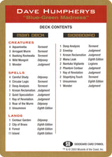 2003 Dave Humpherys Decklist Card - Magic: The Gathering