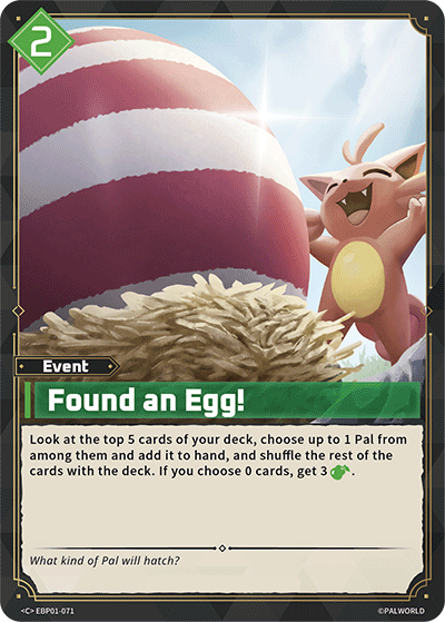 Found an Egg! (EBP01-071) - Palworld