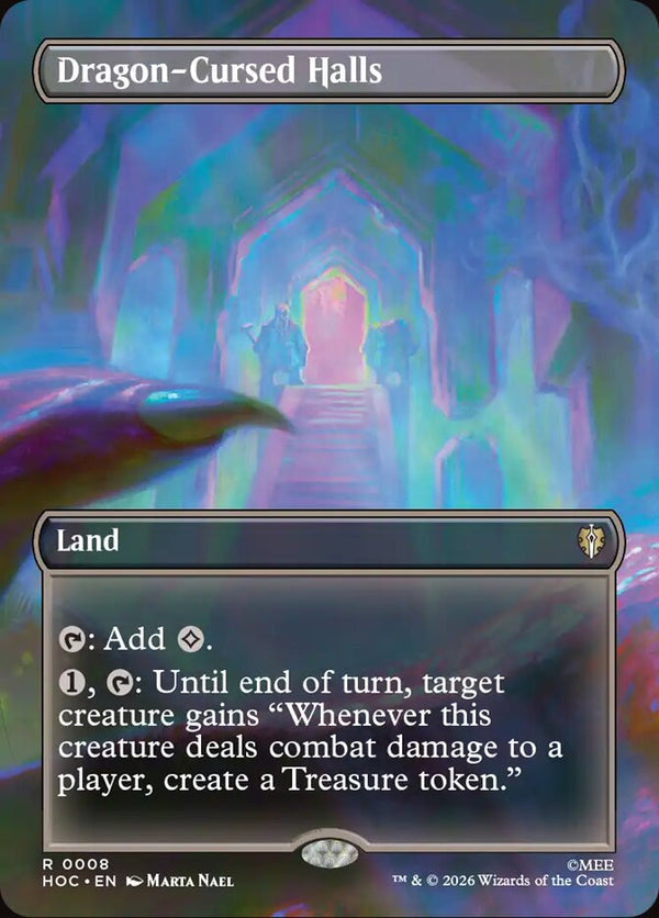 Dragon-Cursed Halls (Borderless) - Magic: The Gathering