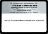 Code Card - Obsidian Flames Pokemon Center Elite Trainer Box (Exclusive) - Pokémon