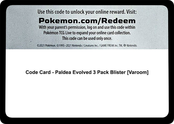 Code Card - Paldea Evolved 3 Pack Blister [Varoom] - Pokémon
