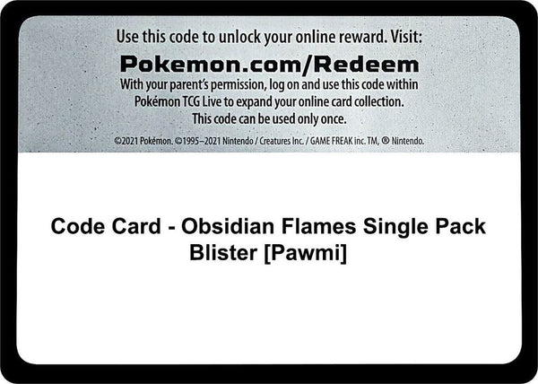 Code Card - Obsidian Flames Single Pack Blister [Pawmi] - Pokémon